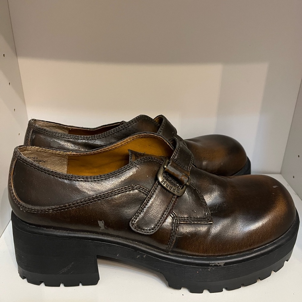 Y2K Mudd Chunky Platform Brown Shoes Women’s size 10 - Picture 4 of 14